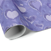 パープルハートパターンスケッチ ラッピングペーパー (ロールコーナー)