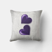 パープルハートパーソナライズされた装飾用クッション クッション (裏面)