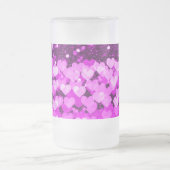 パープルハートフェイクグリッター フロストグラスビールジョッキ (中央)