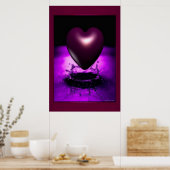 パープルハートプリント ポスター (キッチン)