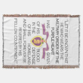 パープルハートメダルブランケット スローブランケット (正面)