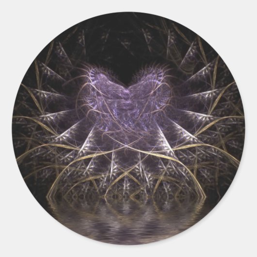 パープルハートラウンドステッカー ラウンドシール (正面)