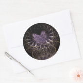 パープルハートラウンドステッカー ラウンドシール (封筒)