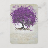 パープルハートリーフ結婚ツリーの情報カード エンクロージャーカード (裏面)