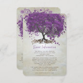 パープルハートリーフ結婚ツリーの情報カード エンクロージャーカード (正面/裏面)