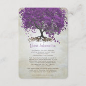 パープルハートリーフ結婚ツリーの情報カード エンクロージャーカード (正面)