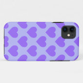 パープルハート柄 Case-Mate iPhoneケース (裏面(横))