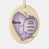パープルハート気にナース セラミックオーナメント (右)
