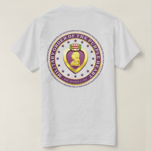 パープルハート章軍事勲章 2 Tシャツ (デザイン裏面)