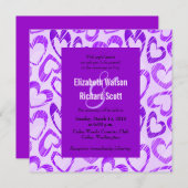 パープルハート結婚式招待状 招待状 (正面/裏面)