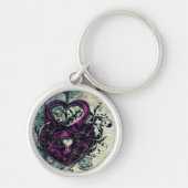 パープルハート鍵 キーホルダー (正面)