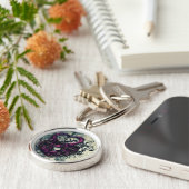 パープルハート鍵 キーホルダー (側面)