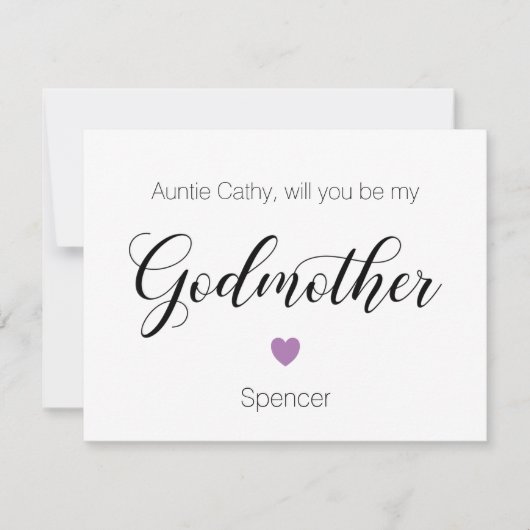 パープルハート　あなたに私の子の名付け親になってくれませんか 招待状 (正面)