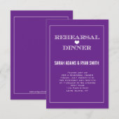 パープルハート ウェディング リハーサル ディナー 招待状 (正面/裏面)