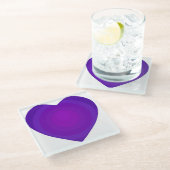 パープルハート ガラスコースター (アングル)