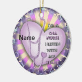 パープルハートCNAナース セラミックオーナメント (左)