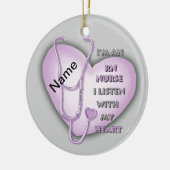 パープルハートRNナースオーナメント セラミックオーナメント (左)