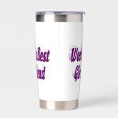 パープルハーフ付きガールフレンドタイポグラフィ 保温保冷タンブラー (左面)