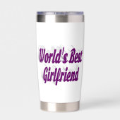 パープルハーフ付きガールフレンドタイポグラフィ 保温保冷タンブラー (背面)