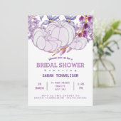 パープルハーベストパンプキンフローラブライダルシャワー 招待状 (スタンド正面)