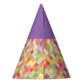 パープルハーレクインパーティー帽子 パーティーハット (裏面)