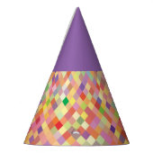 パープルハーレクインパーティー帽子 パーティーハット (左)