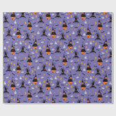 パープルハ不気味ウス幽霊のよく出るハロウィーン ラッピングペーパー (フラット)