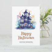 パープルハ幽霊のよく出るウス幽霊パンプキンハロウィンカード シーズンカード (スタンド正面)