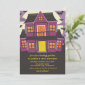 パープルハ幽霊のよく出るウス誕生日パーティーの招待 招待状 (スタンド正面)