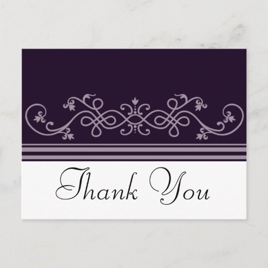 パープルバイオレットありがとうはがき ポストカード (正面)