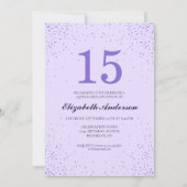 パープルバイオレットガーリーグリッタードレスキンセアニラ 招待状 (裏面)