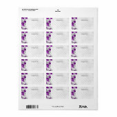 パープルバイオレットシルバーバルーングリッター誕生日 ラベル (フルシート)