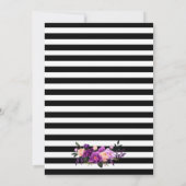 パープルバイオレットストライプの卒業パーティー招待状 招待状 (裏面)