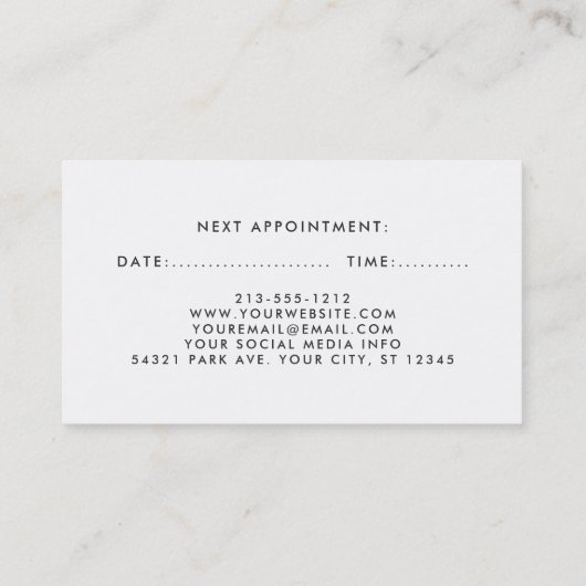 パープルバイオレットフローラ美容師アポイントメントGP 予約カード (裏面)