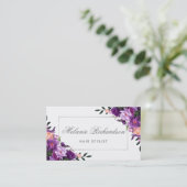 パープルバイオレットフローラ美容師アポイントメントS 予約カード (スタンド正面)