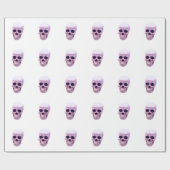 パープルバイオレットホワポップ・アートのイトアートスカルラッピング紙 ラッピングペーパー (フラット)