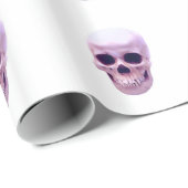 パープルバイオレットホワポップ・アートのイトアートスカルラッピング紙 ラッピングペーパー (ロールコーナー)