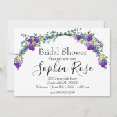 パープルバイオレットラベンダーユーカリブライダルシャワー 招待状 (正面)