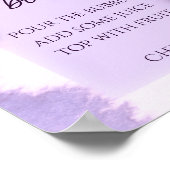 パープルバイオレット水彩ミモザバー ポスター (角)