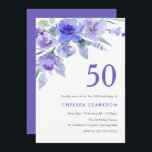 パープルバイオレット&ラベンダー50thバースデーパーティー 招待状<br><div class="desc">Purple Violet & Lavender 50th Birthday Party Invitation Matching collection in Niche and Nest store.</div>