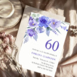 パープルバイオレット&ラベンダー60th誕生日パーティー 招待状<br><div class="desc">Purple Violet & Lavender 60th Birthday Party Invitation Matching collection in Niche and Nest store.</div>