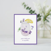 パープルバイオレット、レモネード メイソンジャー あなたのことを想って ポストカード (スタンド正面)