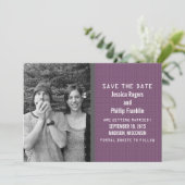 パープルバイナリーコード写真 Save the Date 招待状 (スタンド正面)