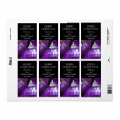 パープルバウブルズギフトラベルラベルポートレートブラック ラベル (フルシート)