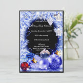 パープルバウブルズスターズクリスマスパーティの招待状 招待状 (スタンド正面)