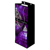 パープルバウブルズメリークリスマス抱き枕ワインブラック ワインギフトバッグ (裏面アングル)