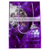 パープルバウブルズメリークリスマス抱き枕媒体 ミディアムペーパーバッグ (裏面)