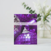 パープルバウブルズメリークリスマス葉書ポートレート シーズンポストカード (スタンド正面)