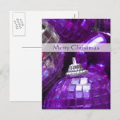 パープルバウブルズメリークリスマス葉書ポートレート シーズンポストカード (正面/裏面)