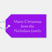 パープルバウブル文字ギフトラベルパープル ギフトタグ (裏面横)